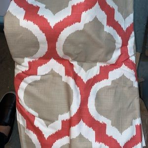 Khaki and coral curtains